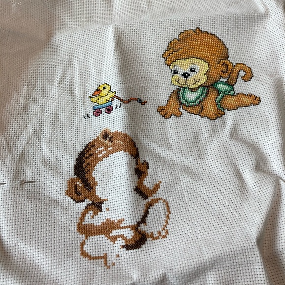 “Monkeys on the Bed” Tobin Baby Cross Stitch - Picture 3 of 7
